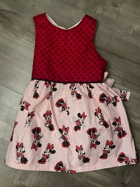 Handmade sewn Red & Pink Minnie Mouse Polka-Dot Kids Dress size 2t